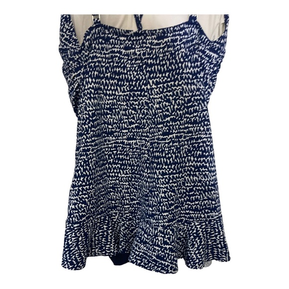 La Blanca one piece swimsuit skirted vneck blue white pattern size 6. Blue white - Picture 4 of 12